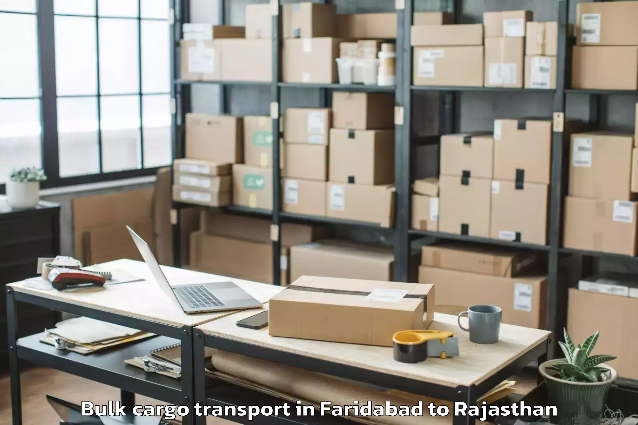 Hassle-Free Faridabad to Sanganer Bulk Cargo Transport